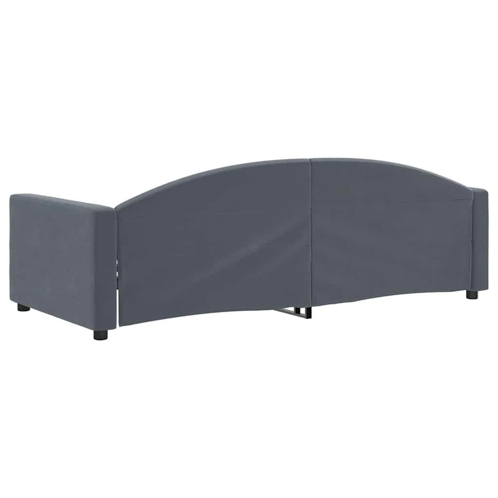 vidaXL Letto da Giorno Grigio Scuro 90x190 cm in Velluto