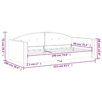Letto da Giorno Grigio Scuro 90x190 cm in Velluto 354150