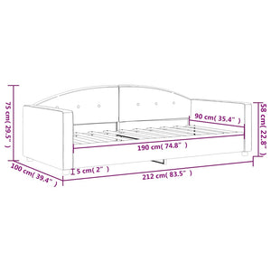vidaXL Letto da Giorno Grigio Scuro 90x190 cm in Velluto