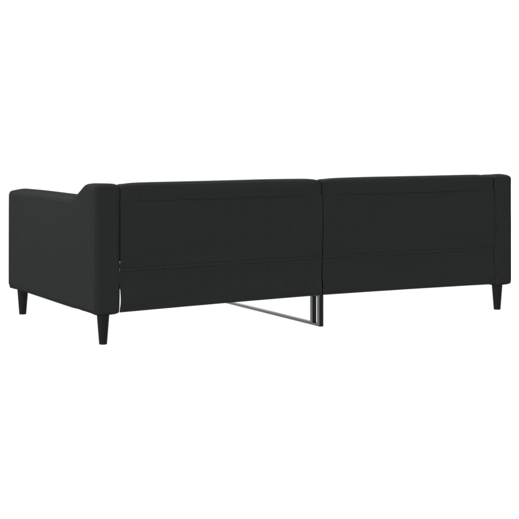 Letto da Giorno Nero 100x200 cm in Tessuto 354168