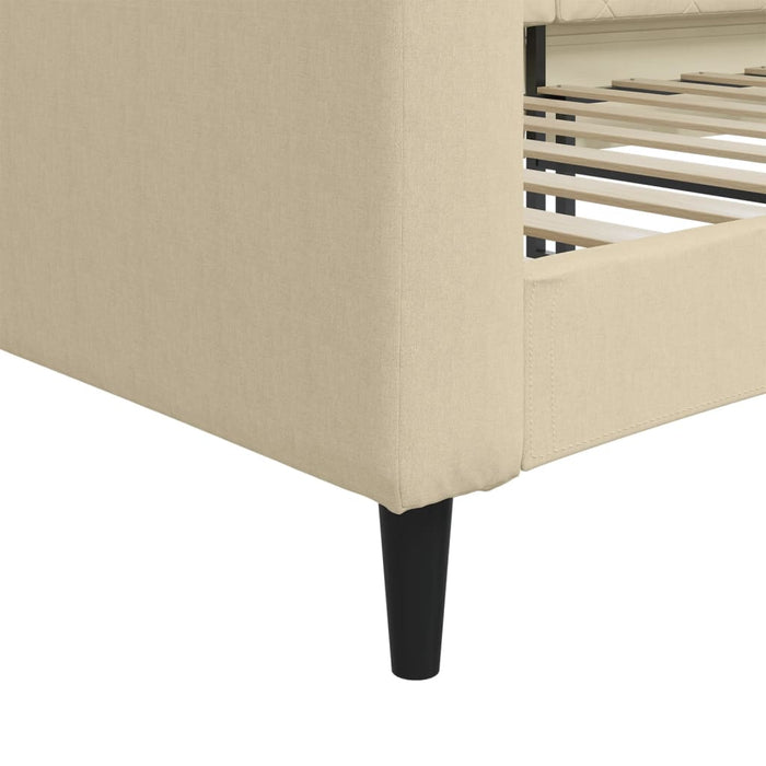 Letto da Giorno Crema 100x200 cm in Tessuto