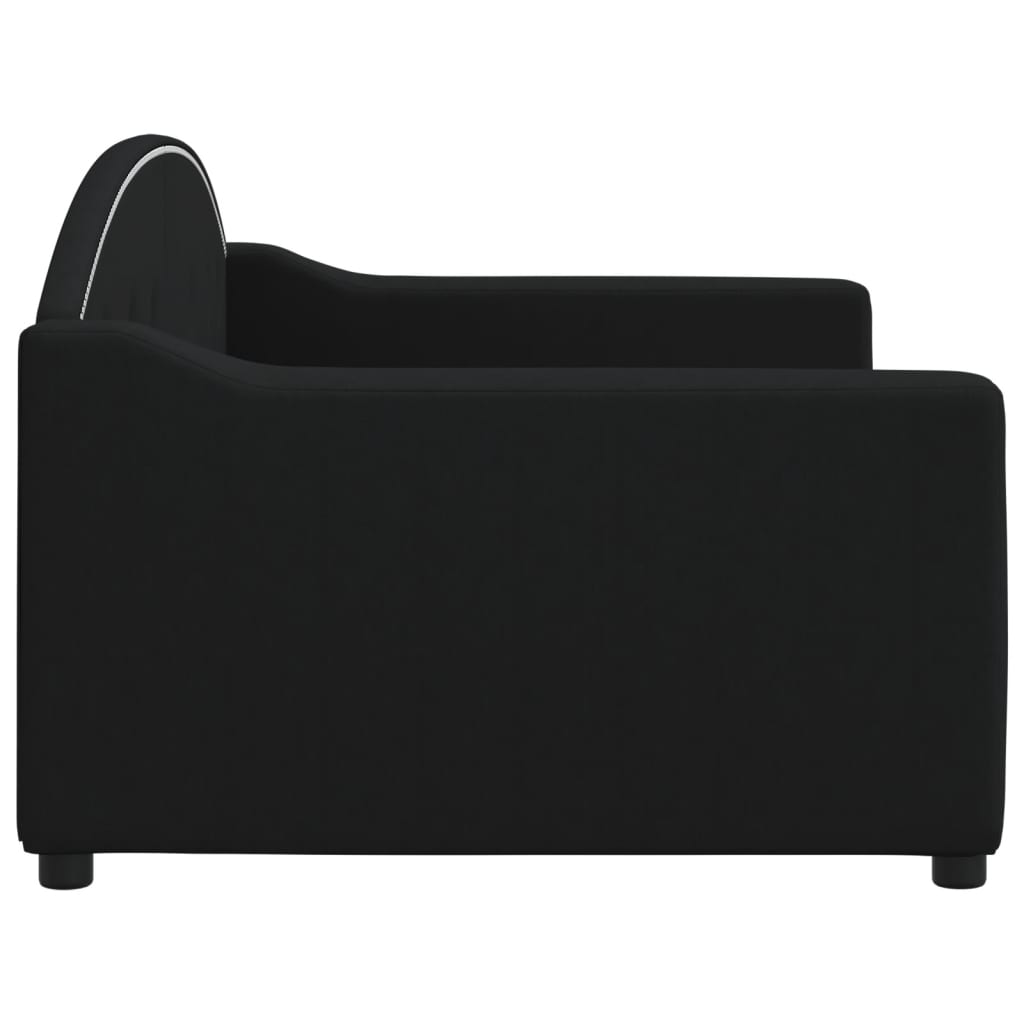 Letto da Giorno Nero 90x200 cm in Tessuto 354185