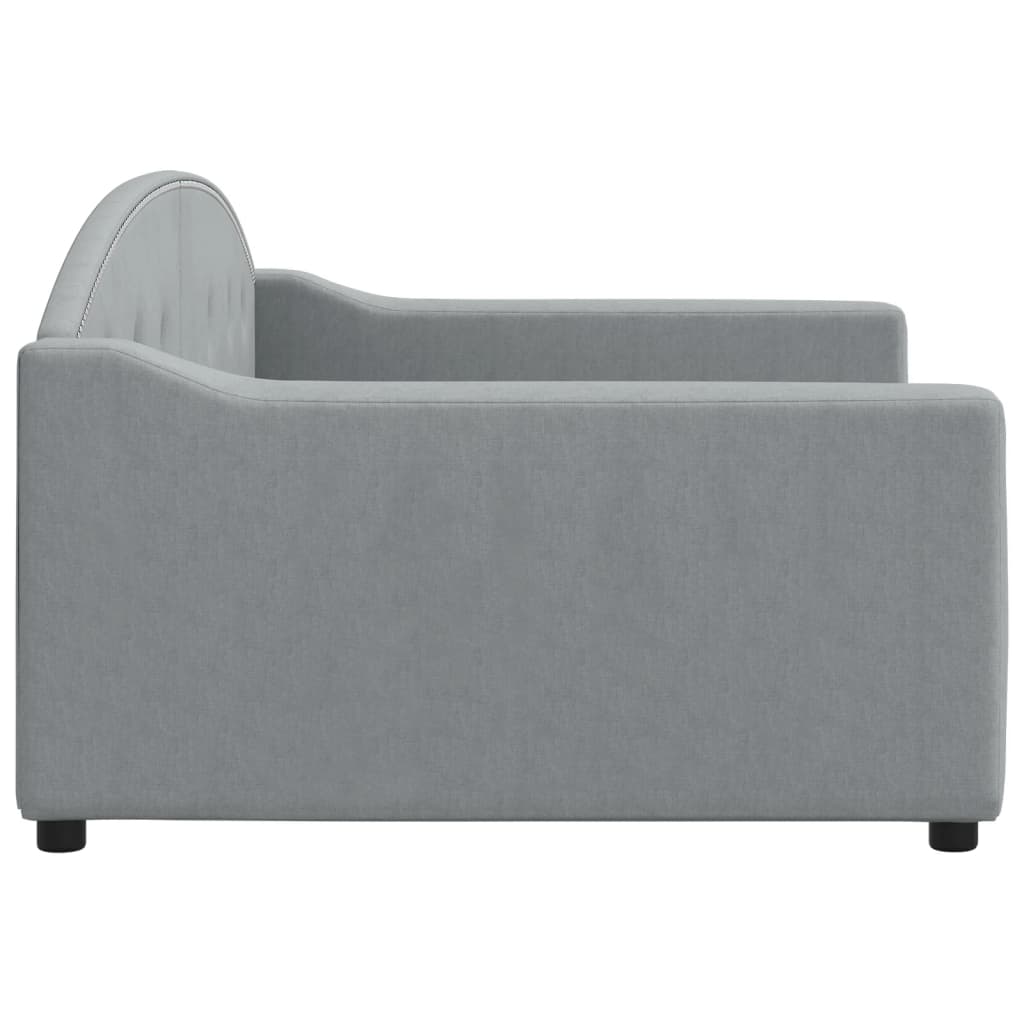 Letto da Giorno Grigio Chiaro 100x200 cm in Tessuto 354188