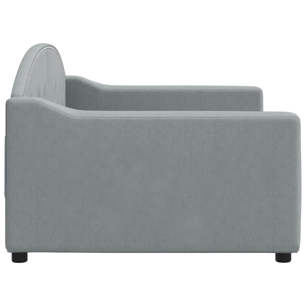 Letto da Giorno Grigio Chiaro 90x190 cm in Tessuto 354193
