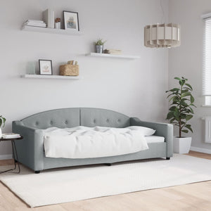 Letto da Giorno Grigio Chiaro 90x190 cm in Tessuto 354193
