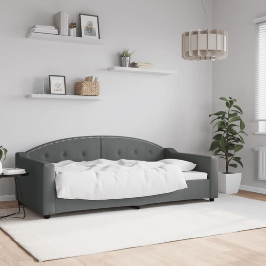 Letto da Giorno Grigio Scuro 90x190 cm in Tessuto 354194