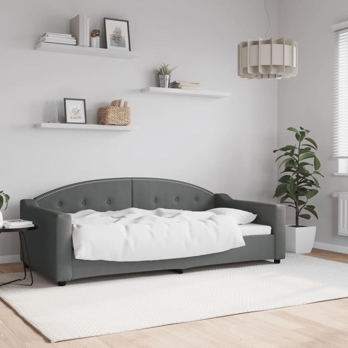 Letto da Giorno Grigio Scuro 90x190 cm in Tessuto 354194