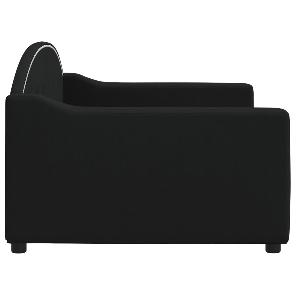 Letto da Giorno Nero 90x190 cm in Tessuto 354195