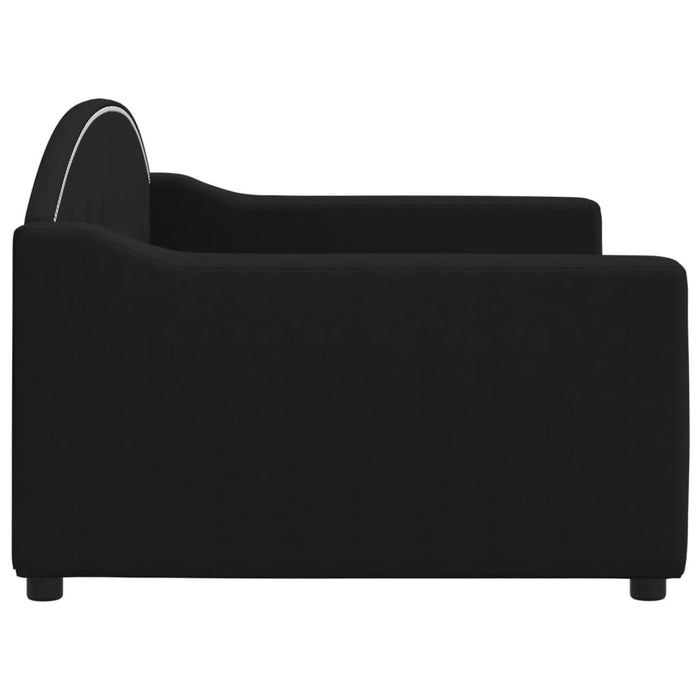 Letto da Giorno Nero 90x190 cm in Tessuto 354195