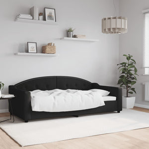 Letto da Giorno Nero 90x190 cm in Tessuto 354195