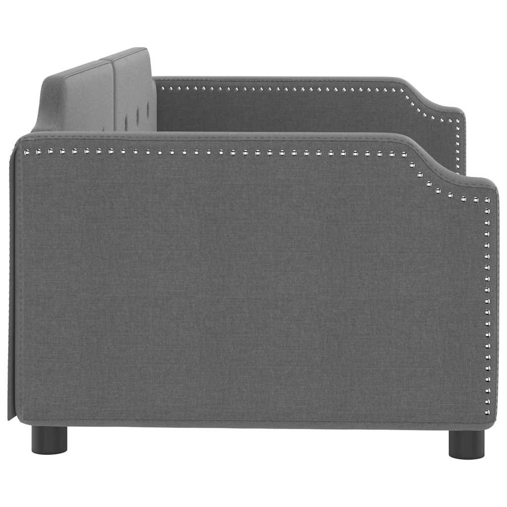 Letto da Giorno Grigio Scuro 80x200 cm in Tessuto