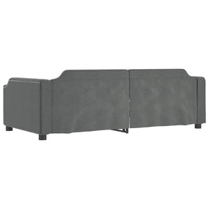 Letto da Giorno Grigio Scuro 80x200 cm in Tessuto