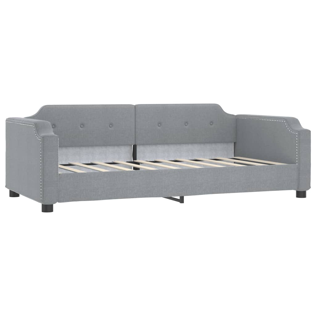 Letto da Giorno Grigio Chiaro 100x200 cm in Tessuto 354210