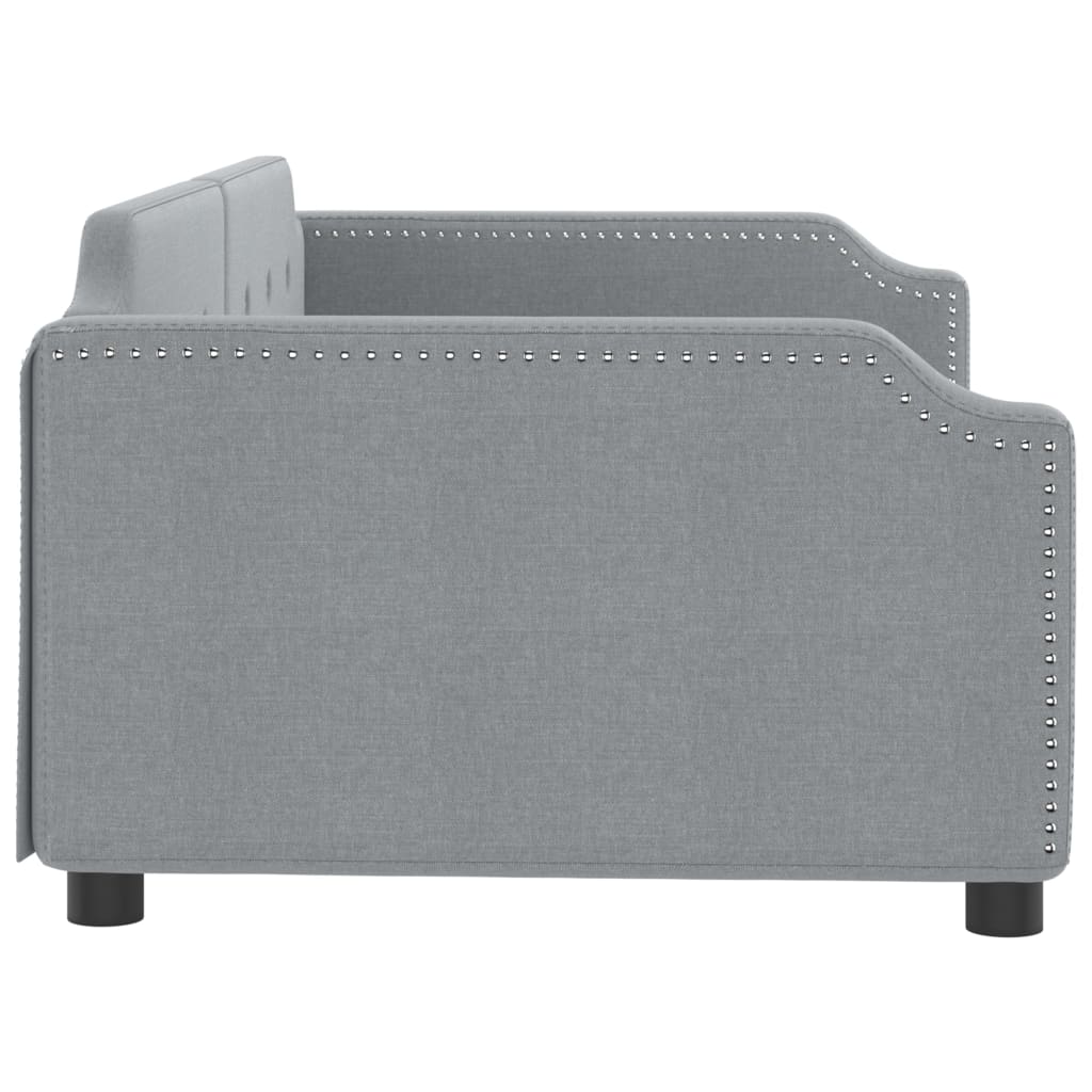 Letto da Giorno Grigio Chiaro 100x200 cm in Tessuto 354210