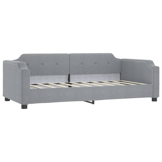 Letto da Giorno Grigio Chiaro 90x190 cm in Tessuto 354215