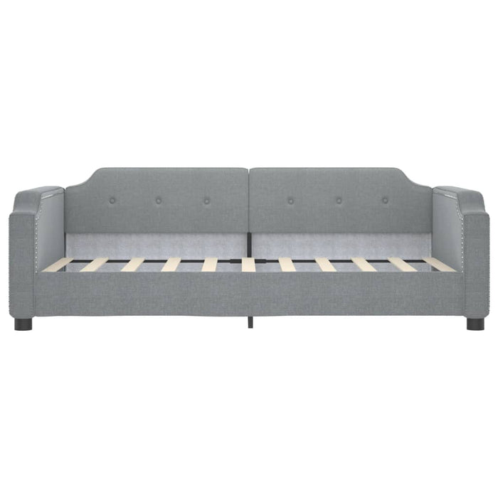 Letto da Giorno Grigio Chiaro 90x190 cm in Tessuto