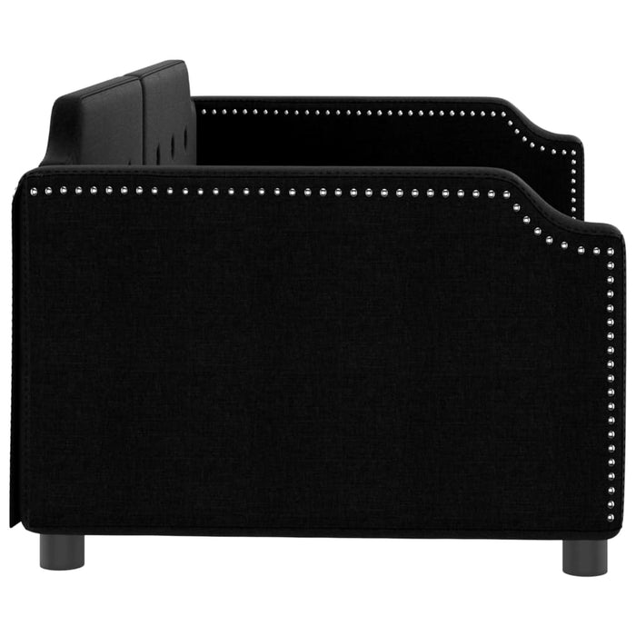 Letto da Giorno Nero 90x190 cm in Tessuto