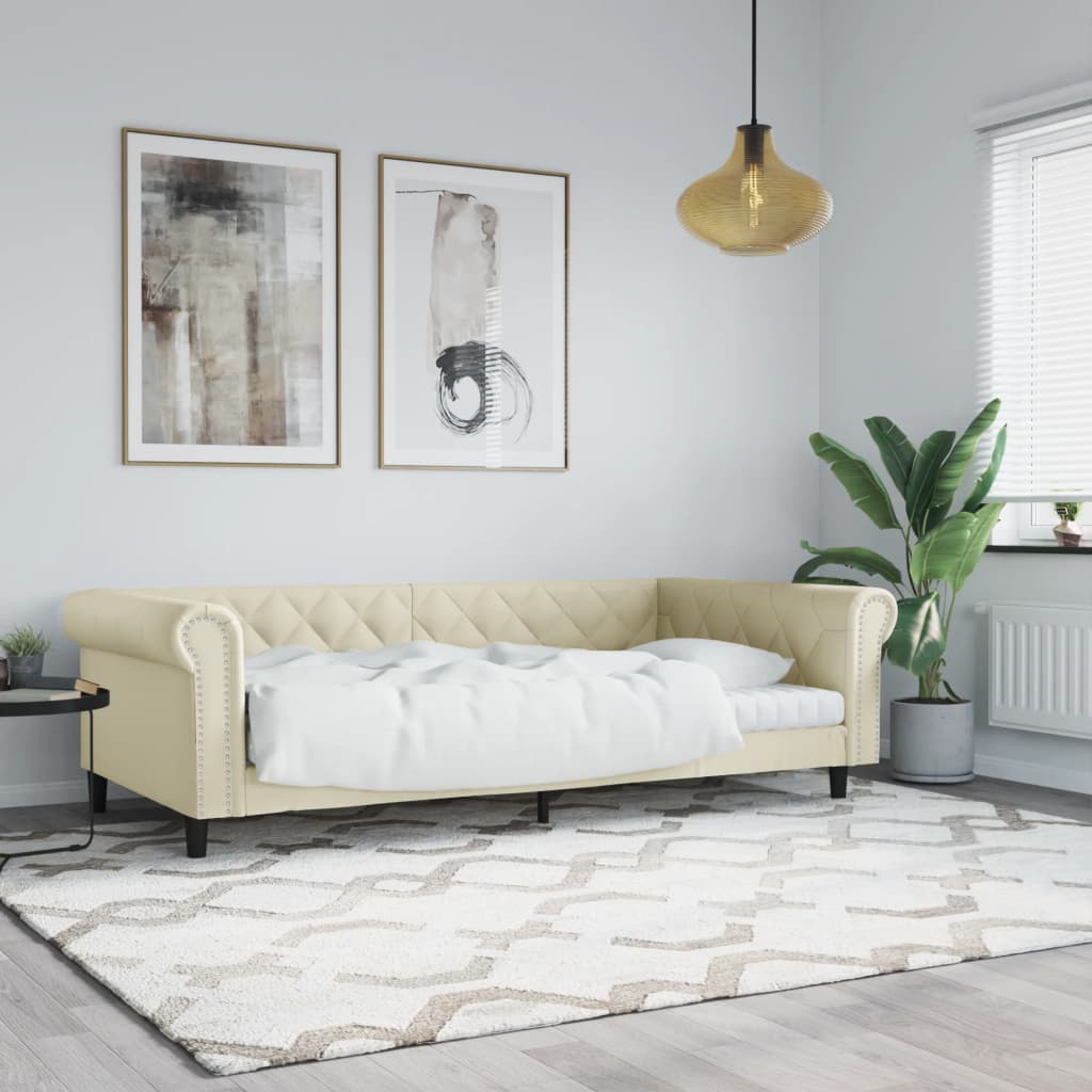 Letto da Giorno Crema 100x200 cm in Similpelle 354232