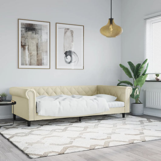 Letto da Giorno Crema 100x200 cm in Similpelle 354232