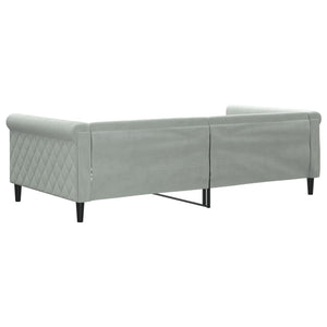 Letto da Giorno Grigio Chiaro 100x200 cm in Velluto 354251
