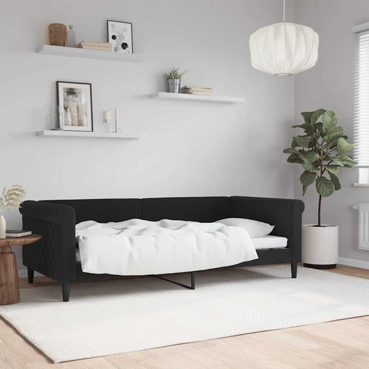 Letto da Giorno Nero 90x190 cm in Vellutocod mxl 72780