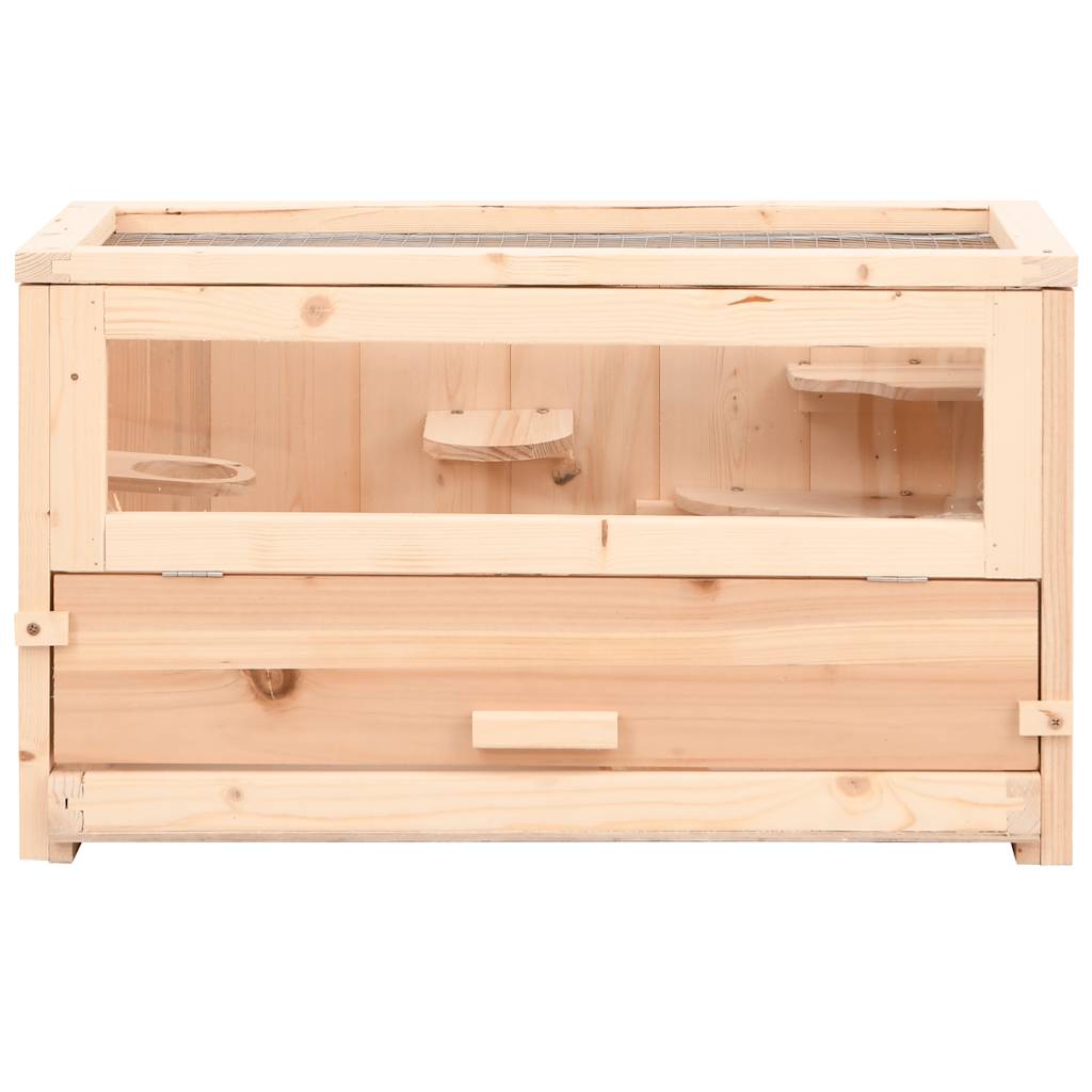 Gabbia per Criceti 60x30x35 cm in Legno Massello di Abete 172377
