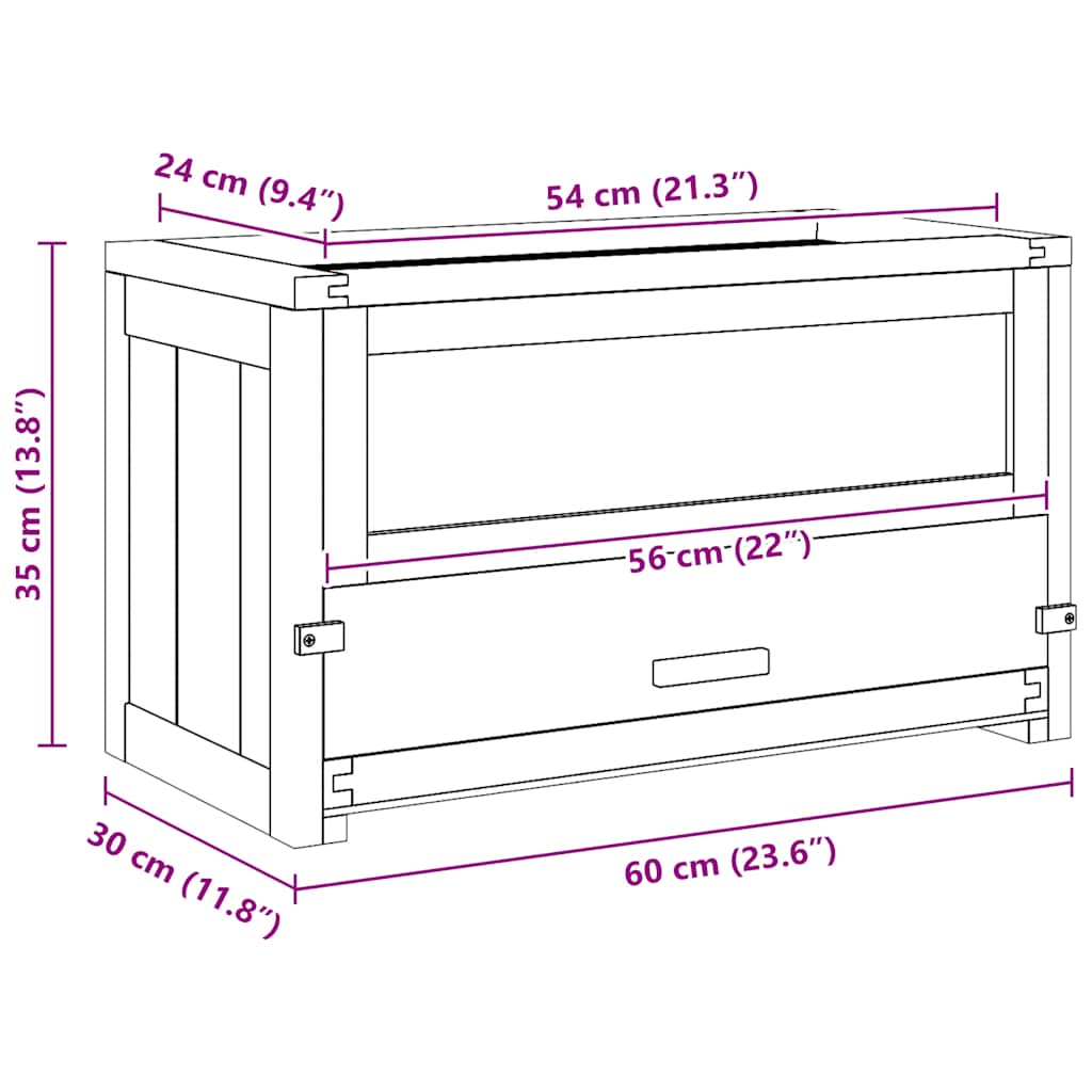 Gabbia per Criceti 60x30x35 cm in Legno Massello di Abete 172377