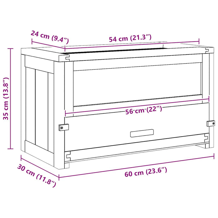 Gabbia per Criceti 60x30x35 cm in Legno Massello di Abete 172377