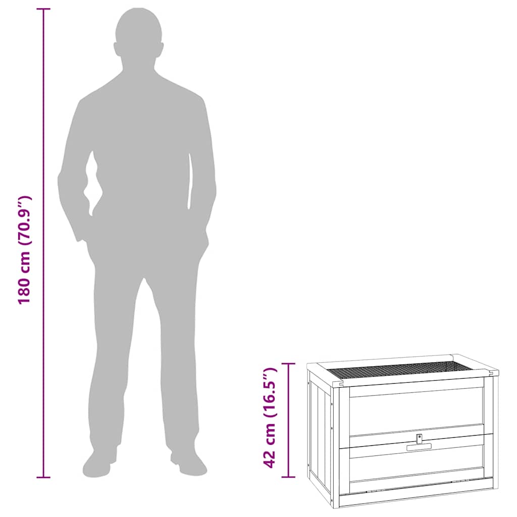 Gabbia per Criceti 60x35,5x42 cm in Legno Massello di Abete 172378