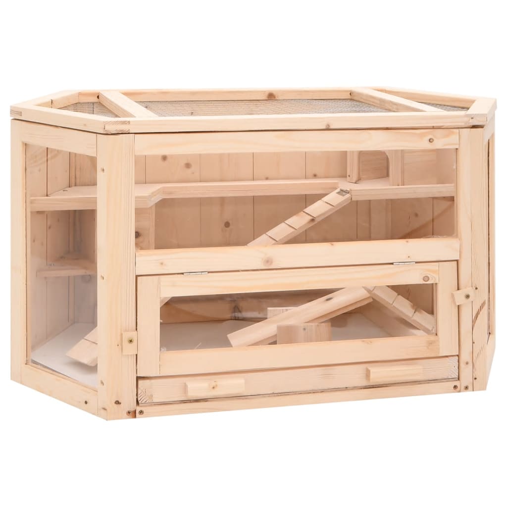 Gabbia per criceti 80 x 40 x 43 cm in legno massello di abete 02_0041681