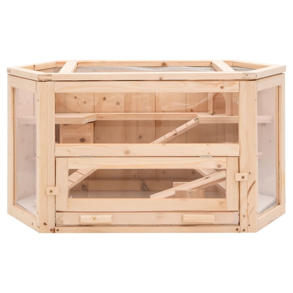 Gabbia per criceti 80 x 40 x 43 cm in legno massello di abete 02_0041681