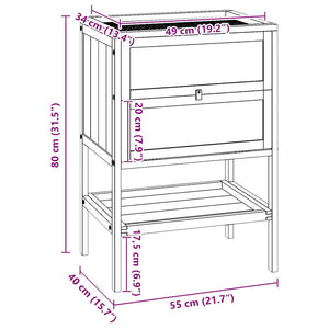 Gabbia per criceti 55x40x80 cm in legno massello di abete 172382