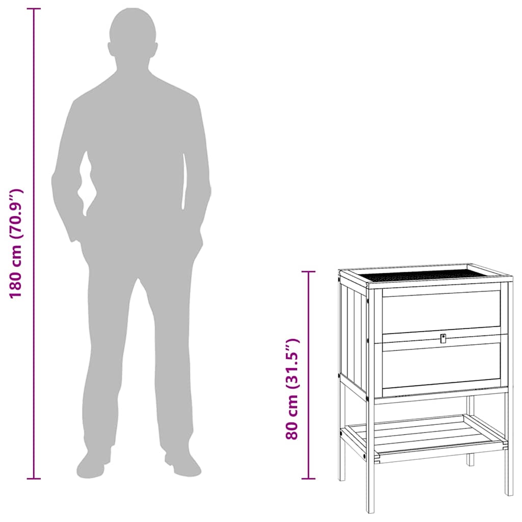 Gabbia per criceti 55x40x80 cm in legno massello di abete 172382