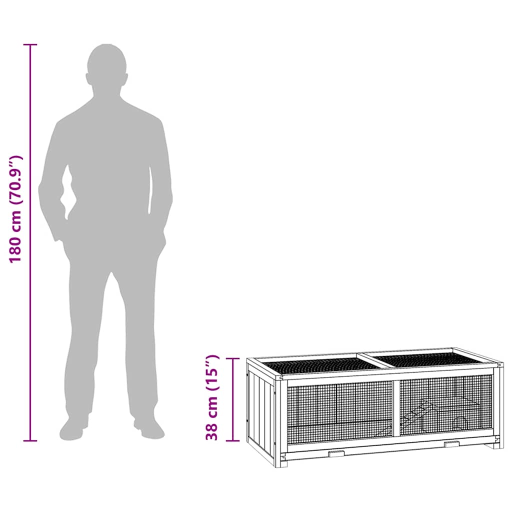 Gabbia per Criceti 104x52x38 cm in Legno Massello di Abete 172383