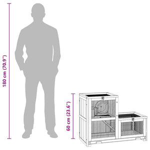 Gabbia per Criceti 81x40x60 cm in Legno Massello di Abete 172384