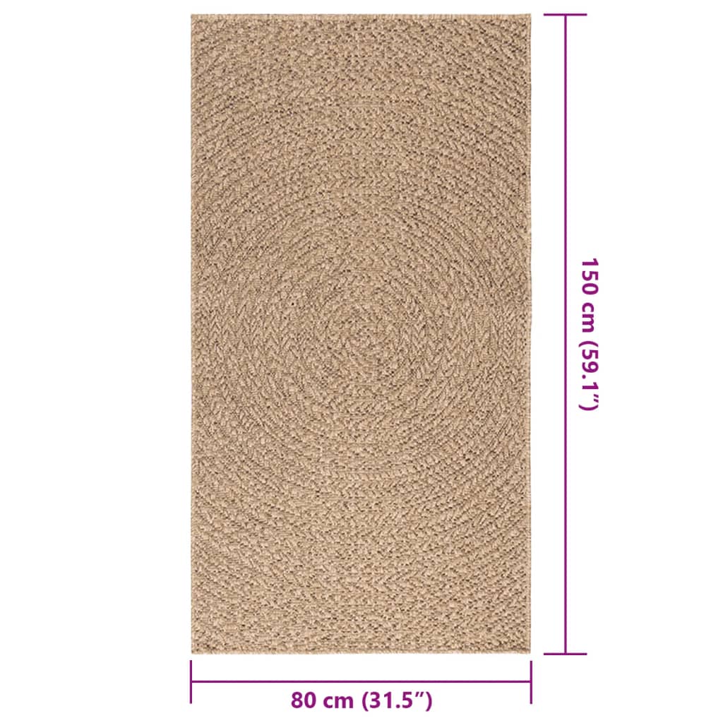 Tappeto ZIZUR 80x150 cm Aspetto Iuta per Interni ed Esterni 364838