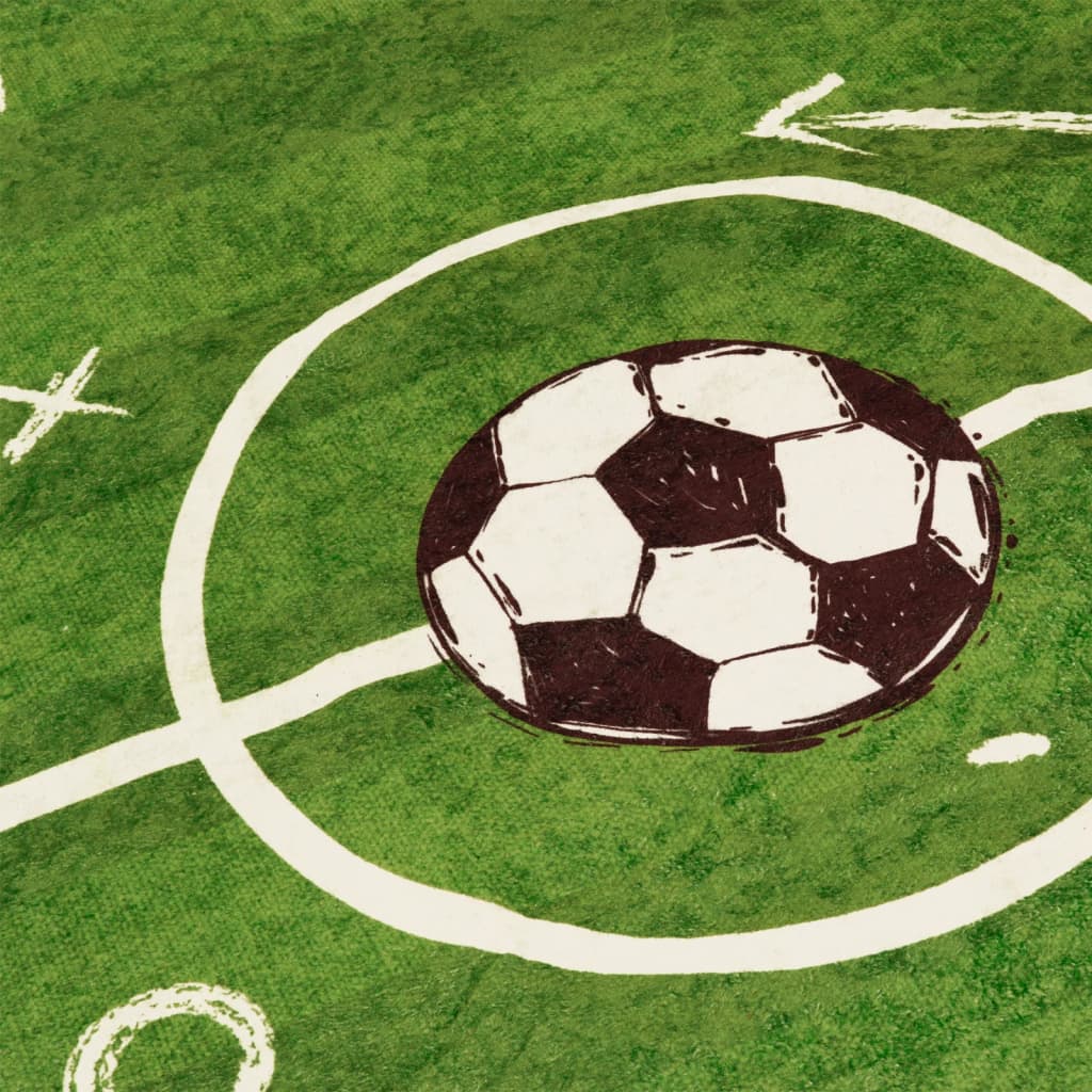 Tappeto Bambini Verde 160x230 Campo Calcio Lavabile Antiscivolo 136621