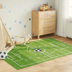 Tappeto Bambini Verde 160x230 Campo Calcio Lavabile Antiscivolo 136621