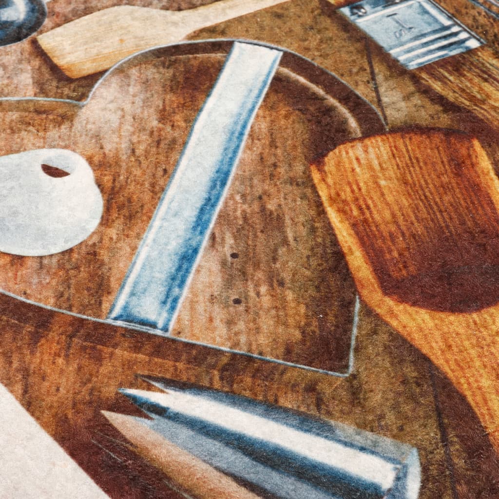 Tappeto da Cucina Multicolore 60x180 cm Lavabile Antiscivolo 136628