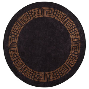 Tappeto Lavabile Nero e Oro Ã˜ 200 cm Antiscivolocod mxl 108911