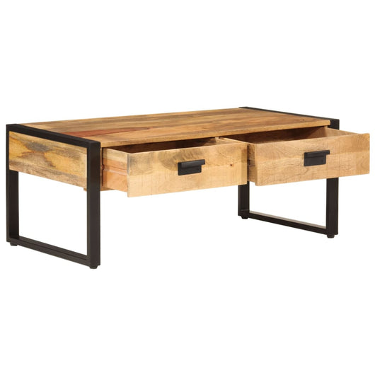 Tavolino da Salotto 100x54x40 cm Legno Massello Mango e Ferro