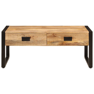 Tavolino da Salotto 100x54x40 cm Legno Massello Mango e Ferro