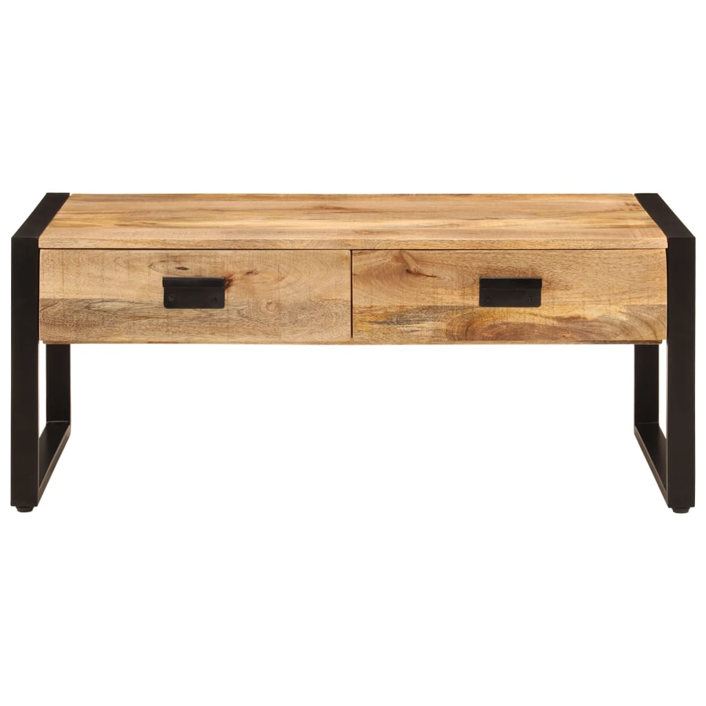 Tavolino da Salotto 100x54x40 cm Legno Massello Mango e Ferro 356246