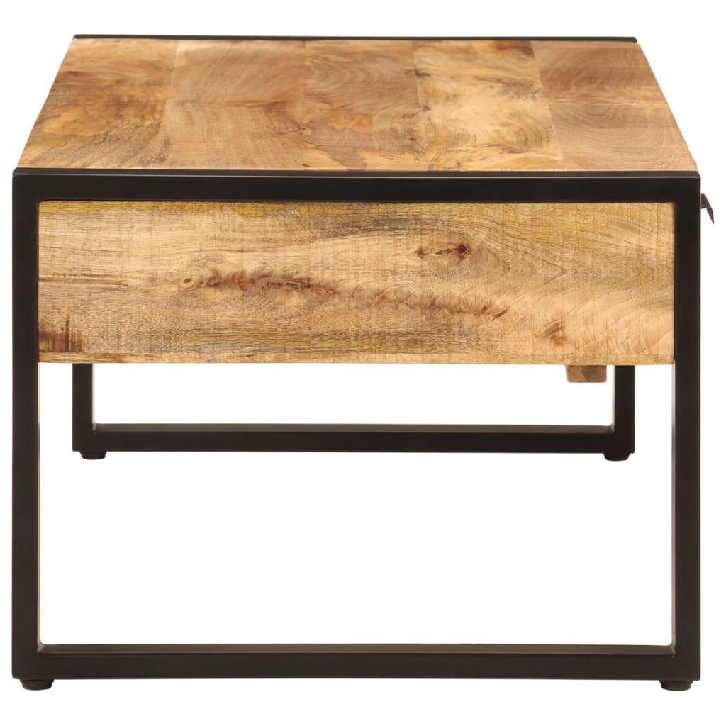 Tavolino da Salotto 100x54x40 cm Legno Massello Mango e Ferro