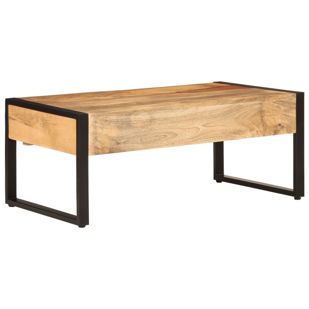 Tavolino da Salotto 100x54x40 cm Legno Massello Mango e Ferro