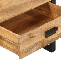 Tavolino da Salotto 100x54x40 cm Legno Massello Mango e Ferro