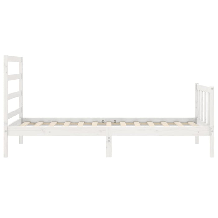 Letto senza Materasso Bianco 90x190 cm in Legno Massello Pino 3191872