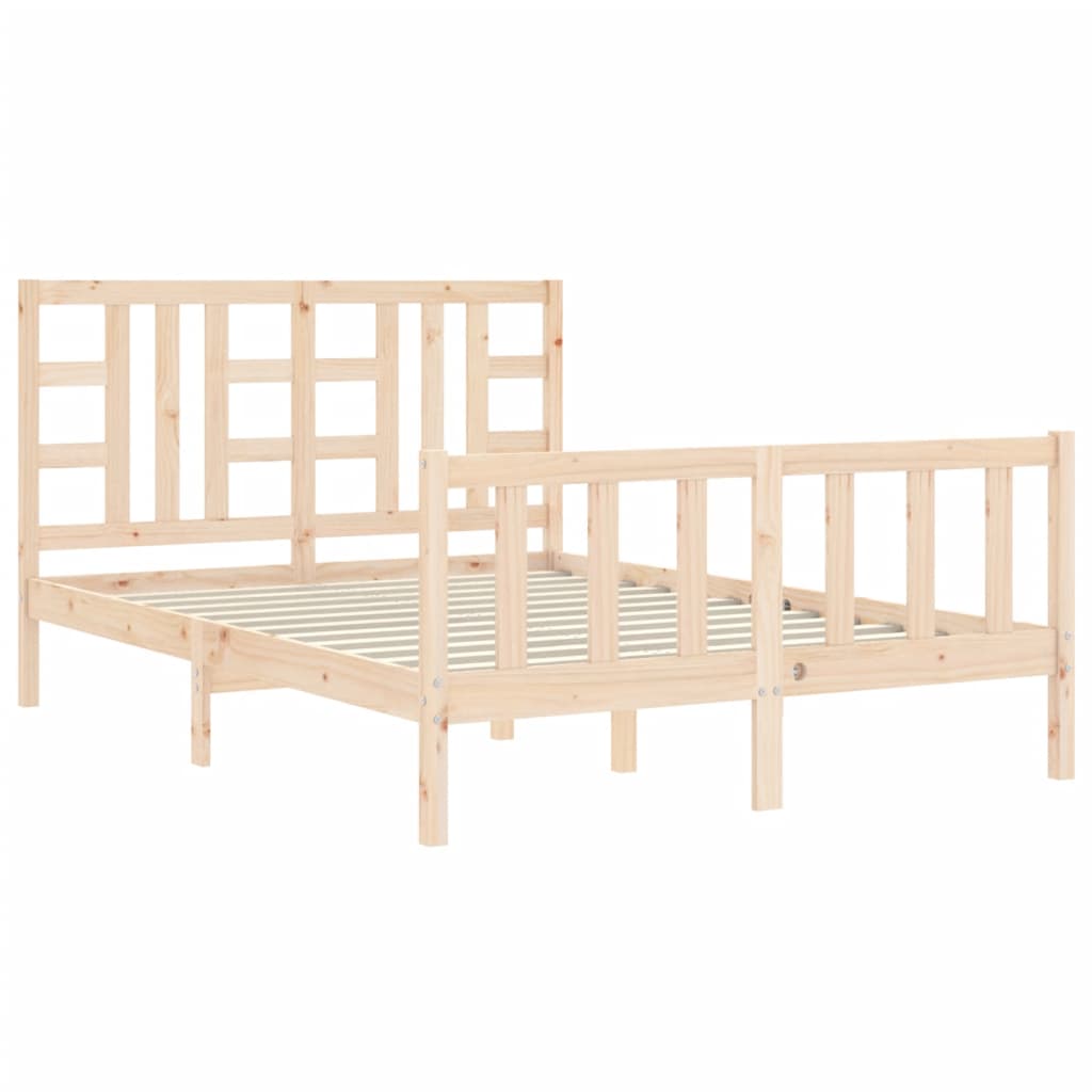 Letto senza Materasso 140x190 cm in Legno Massello di Pino 3191951