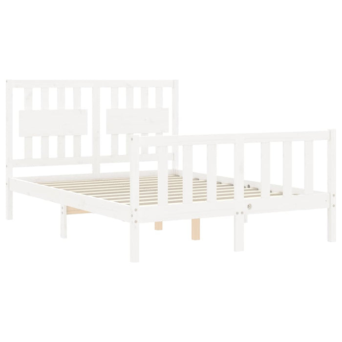Letto senza Materasso Bianco 140x190 cm Legno Massello di Pino 3192407