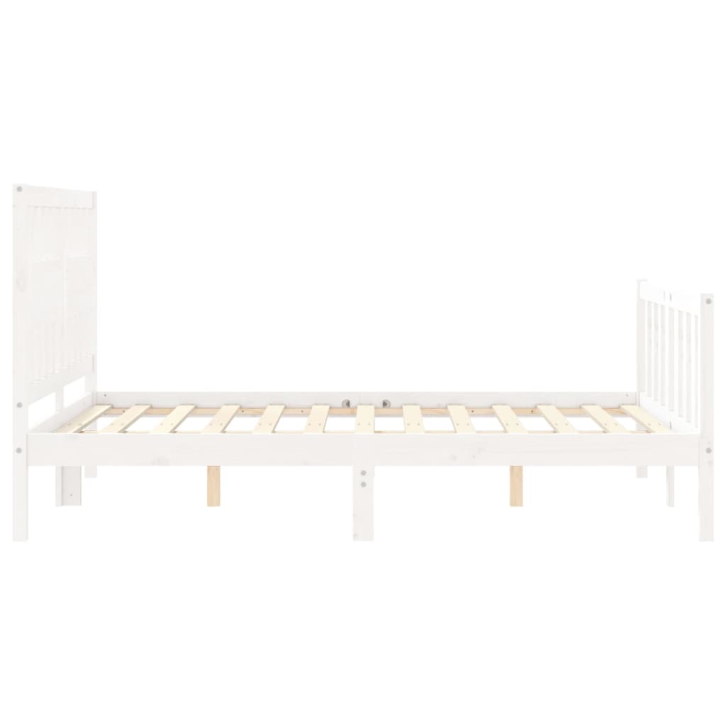 Letto senza Materasso Bianco 140x190 cm Legno Massello di Pino 3192407